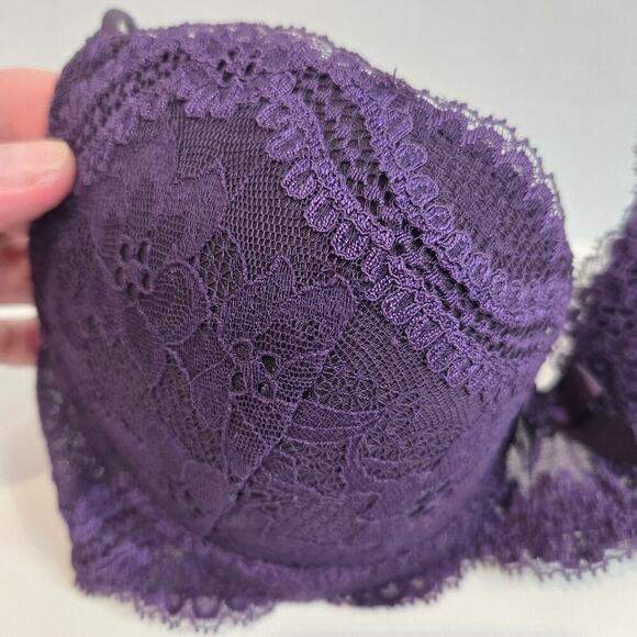 Simone Perele Purple Lace Eden Push-up Bra Size 32C Made in France - Picture 11 of 11